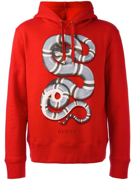 red and white gucci hoodies|Gucci snake hoodie.